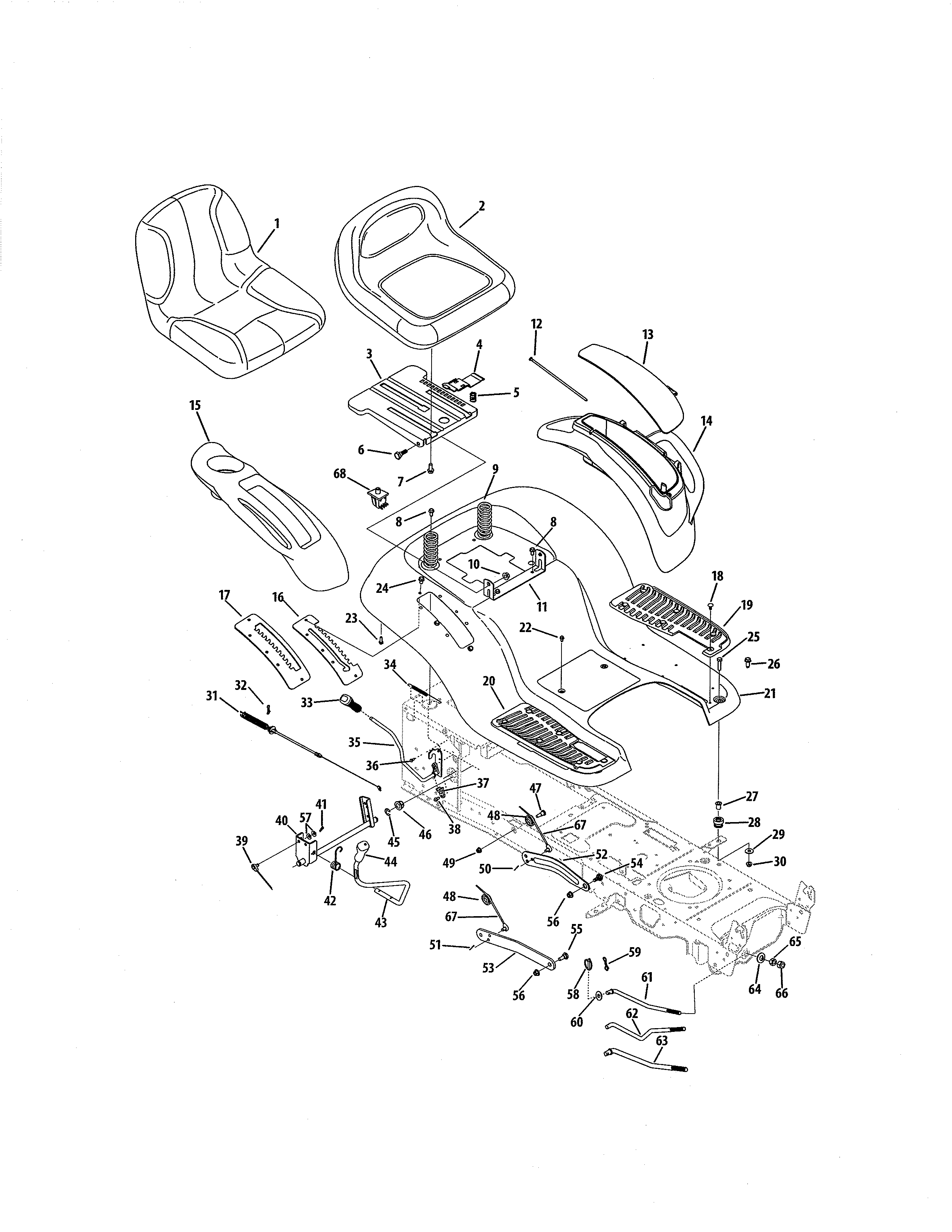 Seat/fender/deck lift