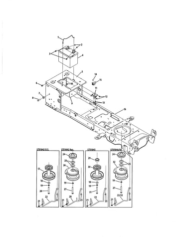 Frame/battery/pto