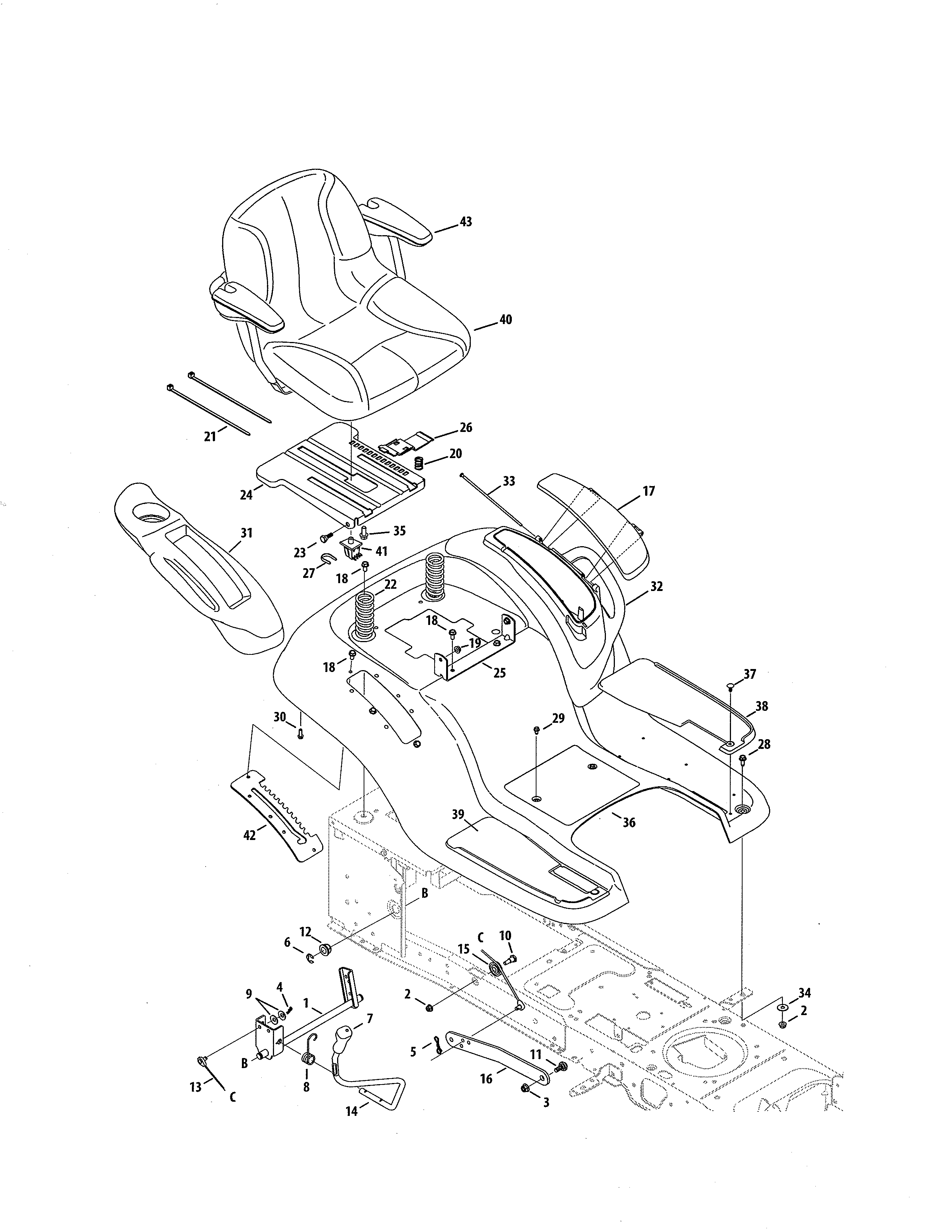 Seat/fender/lift