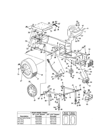 Rear wheel/frame