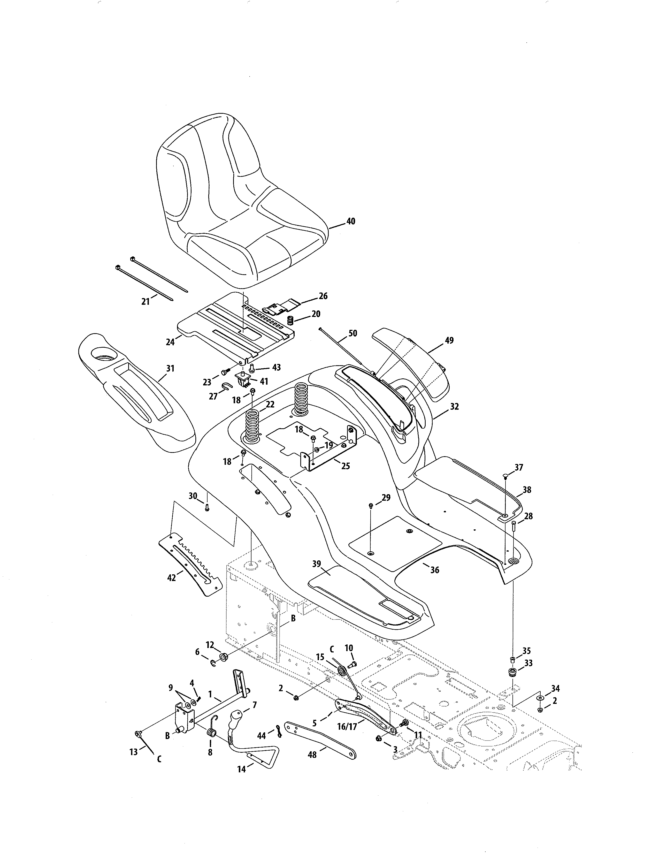 Seat/fender/lift