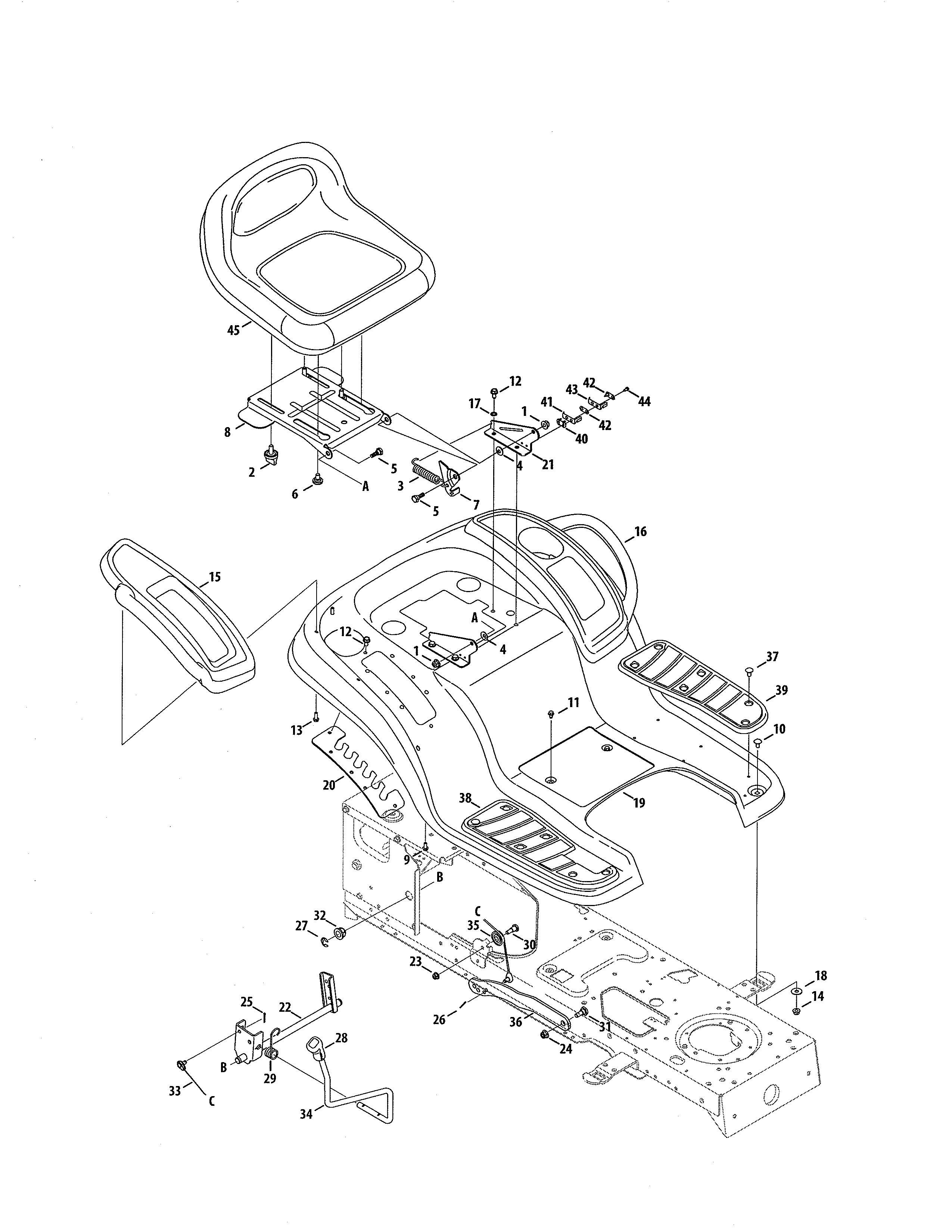 Seat/fender/deck lift