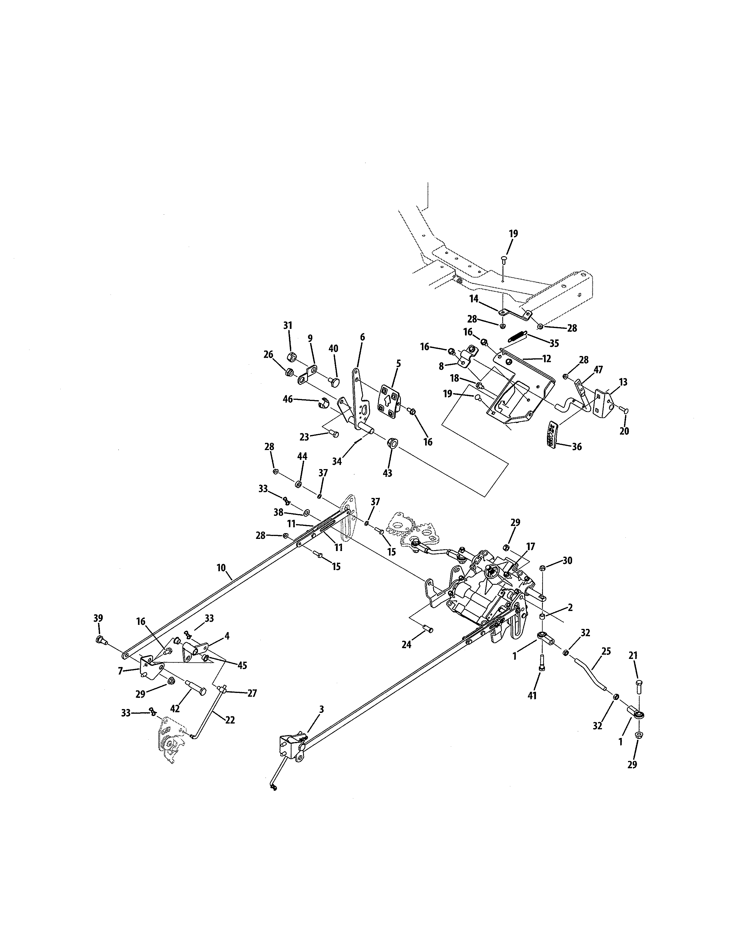 Steering linkage/pedal controls