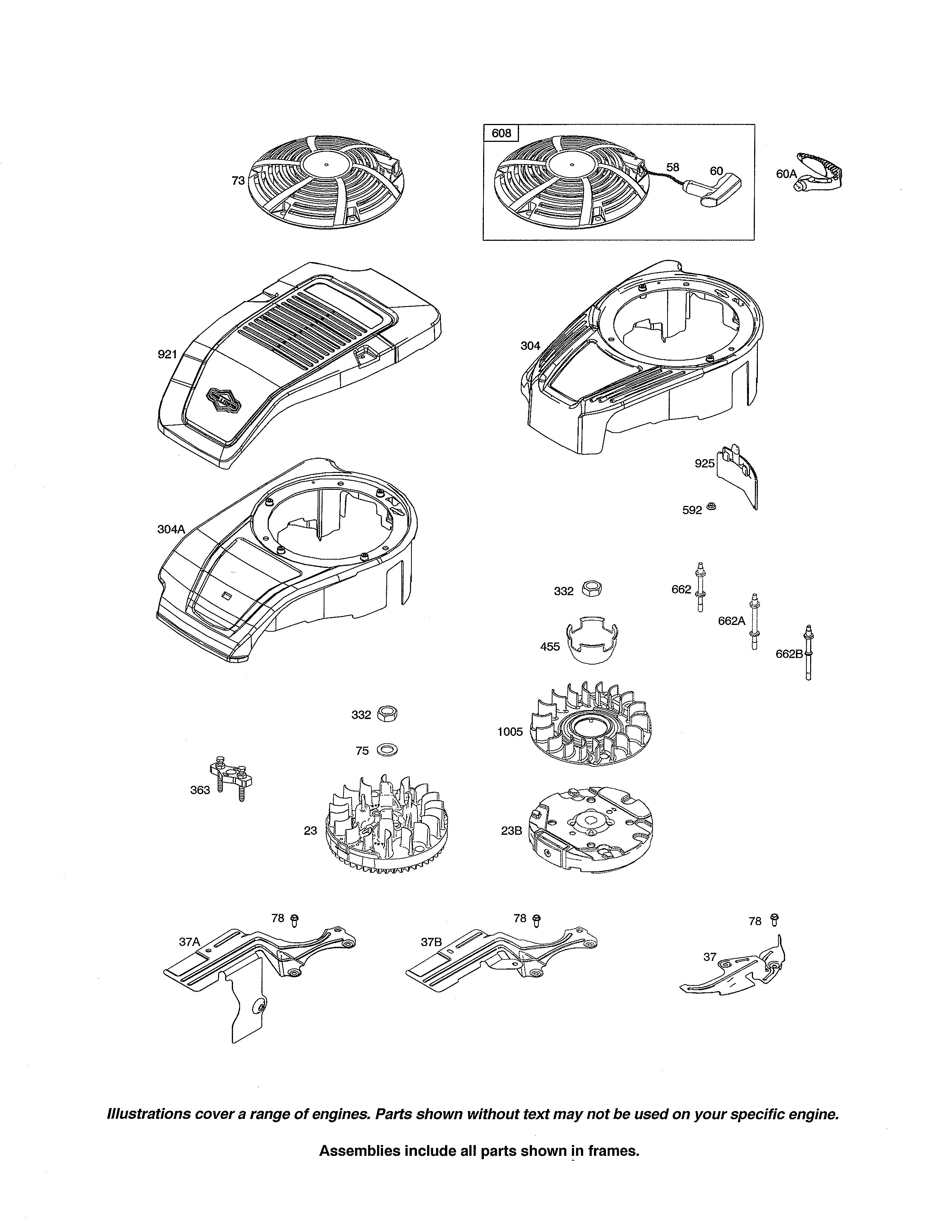 Blower housing/flywheel