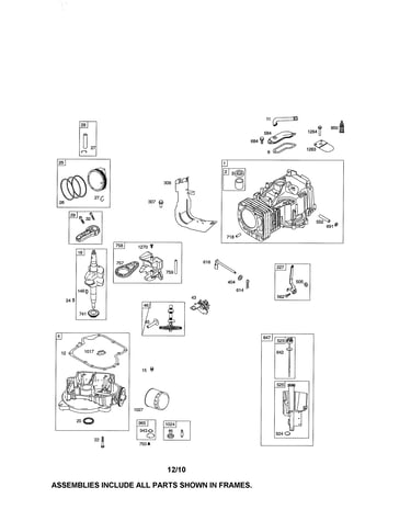 Cylinder/crankshaft/sump