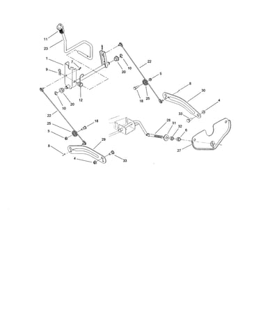 Deck lift arm assembly