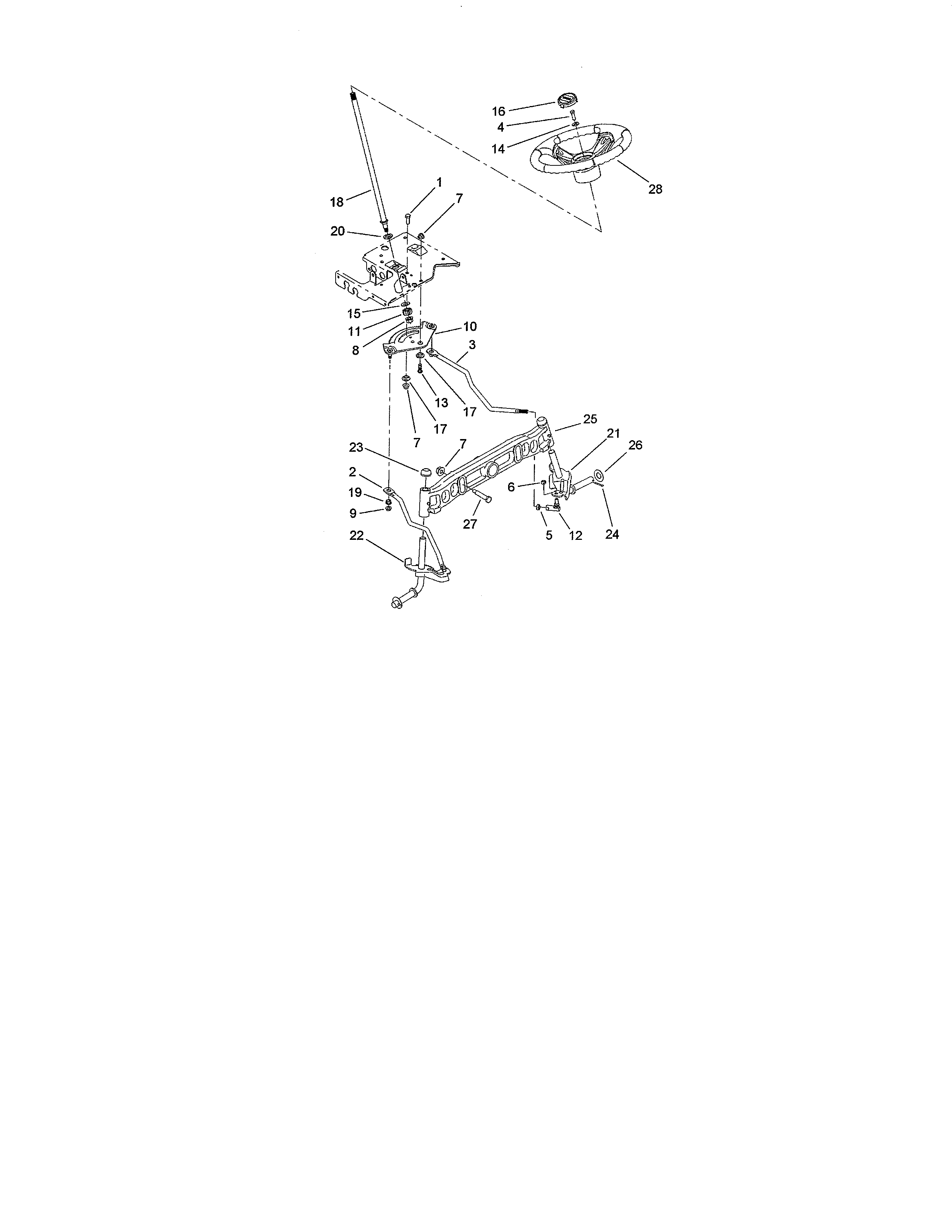Steering shaft/front axle