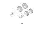Toro 13AP60RP744 (1A096B50000 AND UP) front & rear wheel assembly diagram