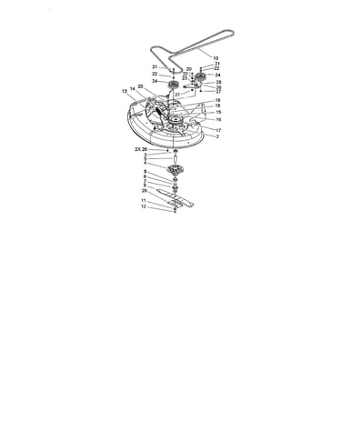 42" deck spindle/belt drive