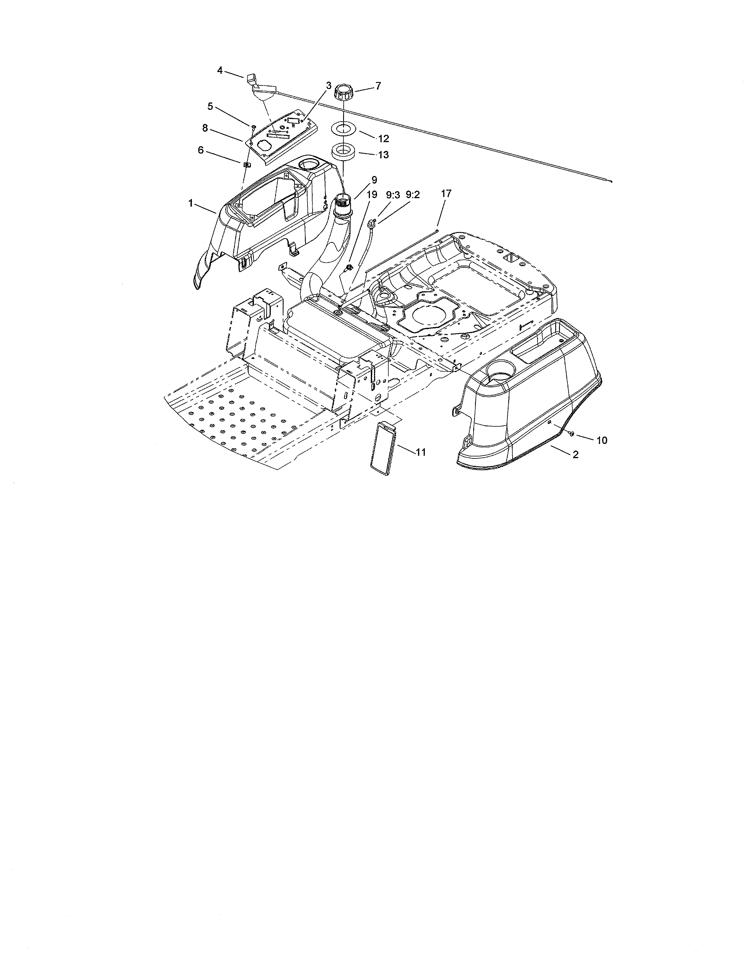 Styling/fuel system assembly