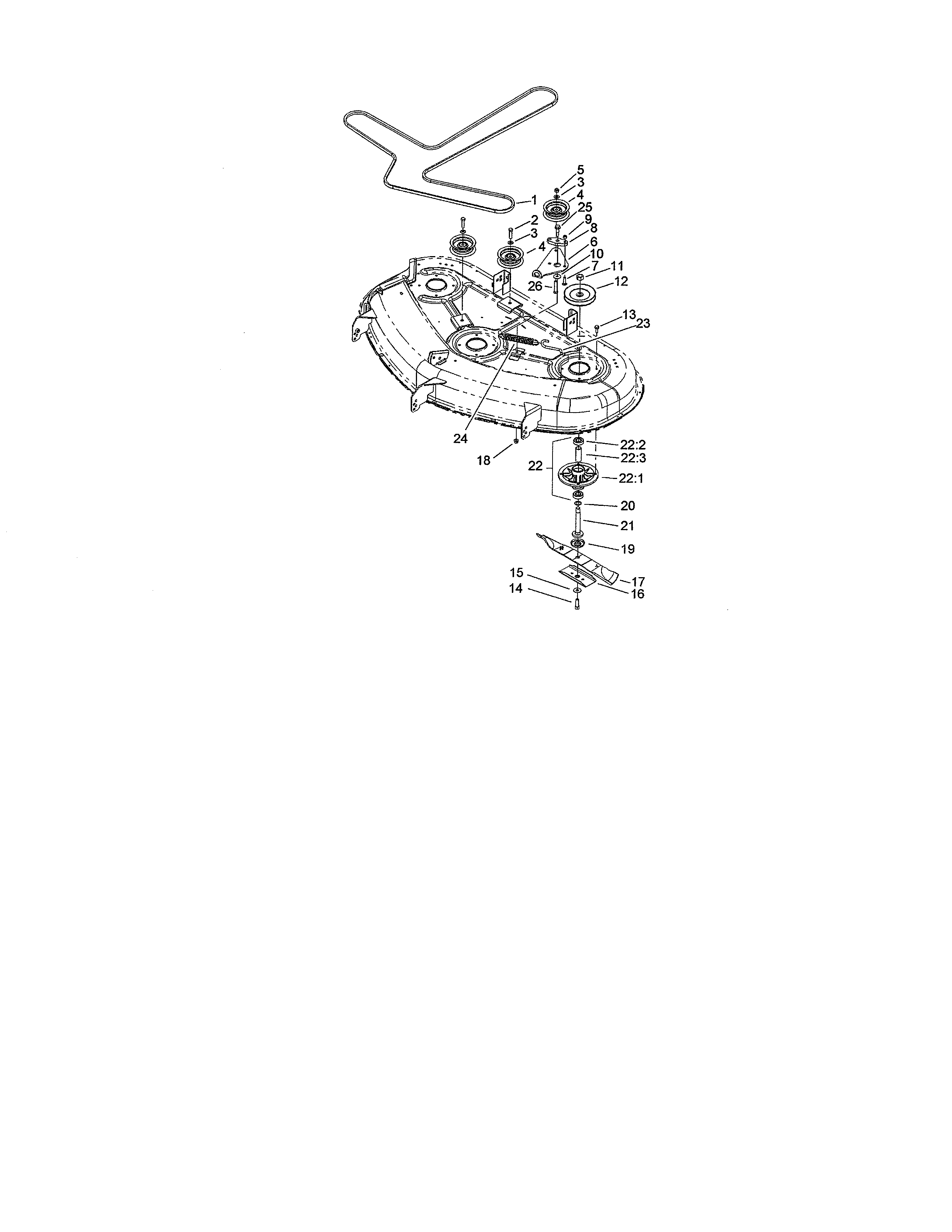 50" deck spindle/belt drive