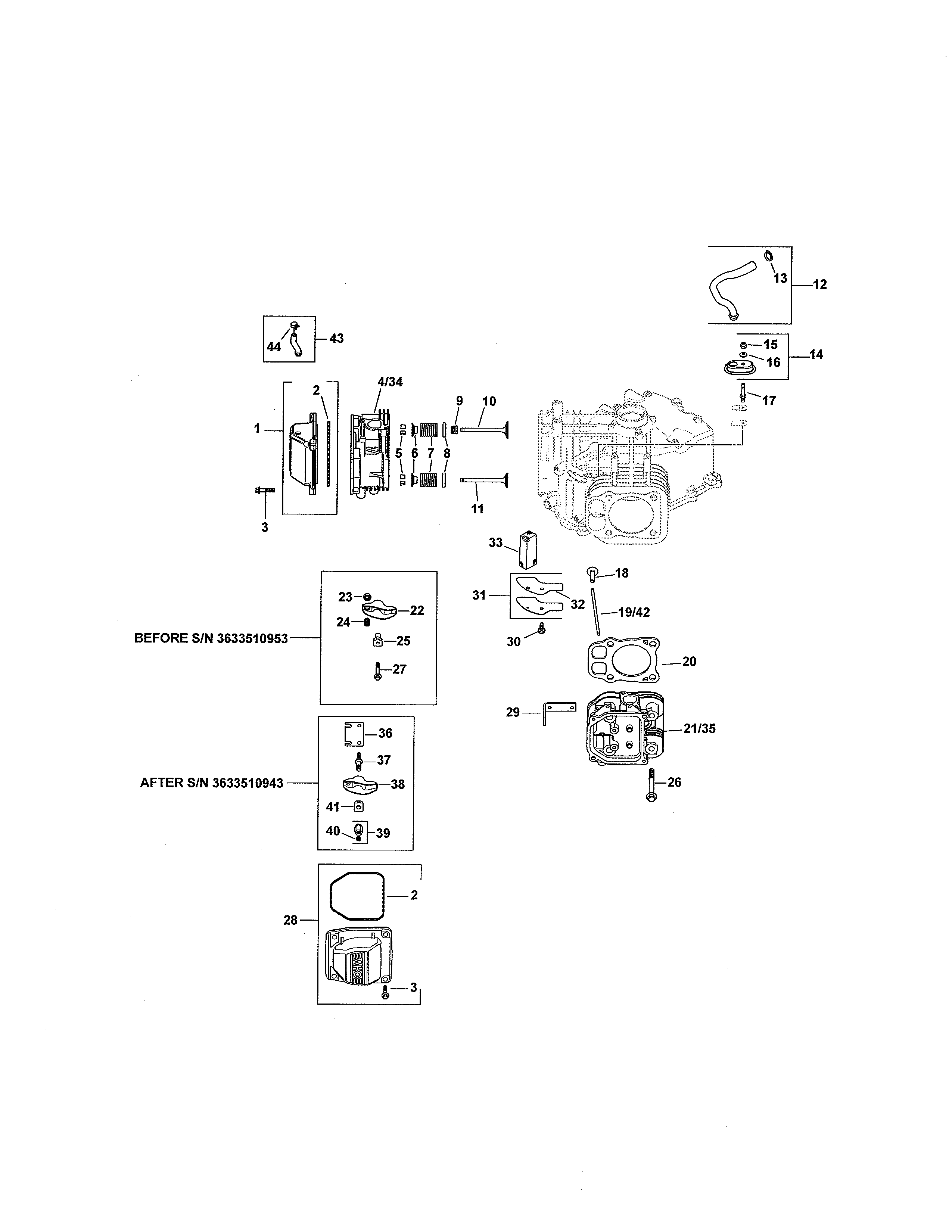 Head/valve/breather