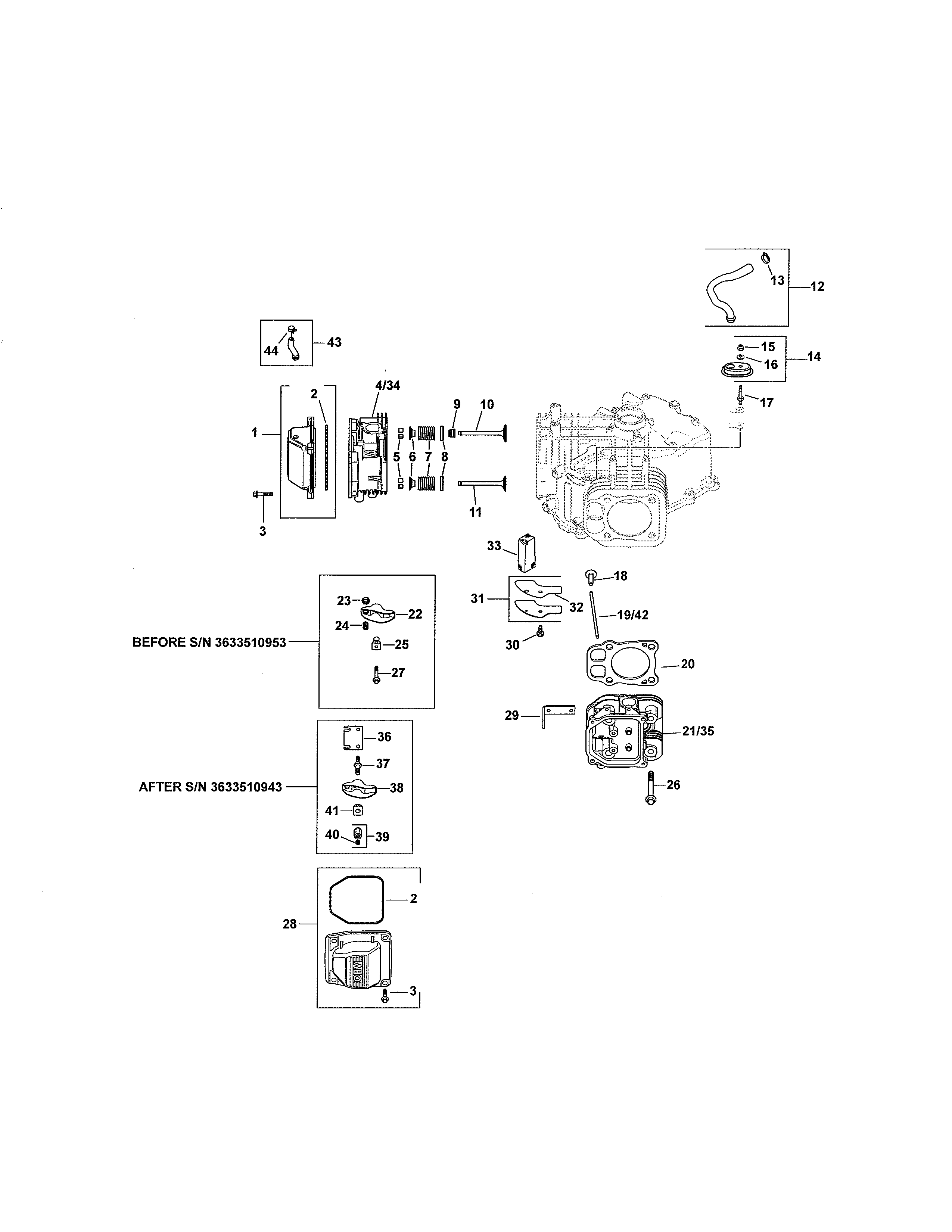 Head/valve/breather