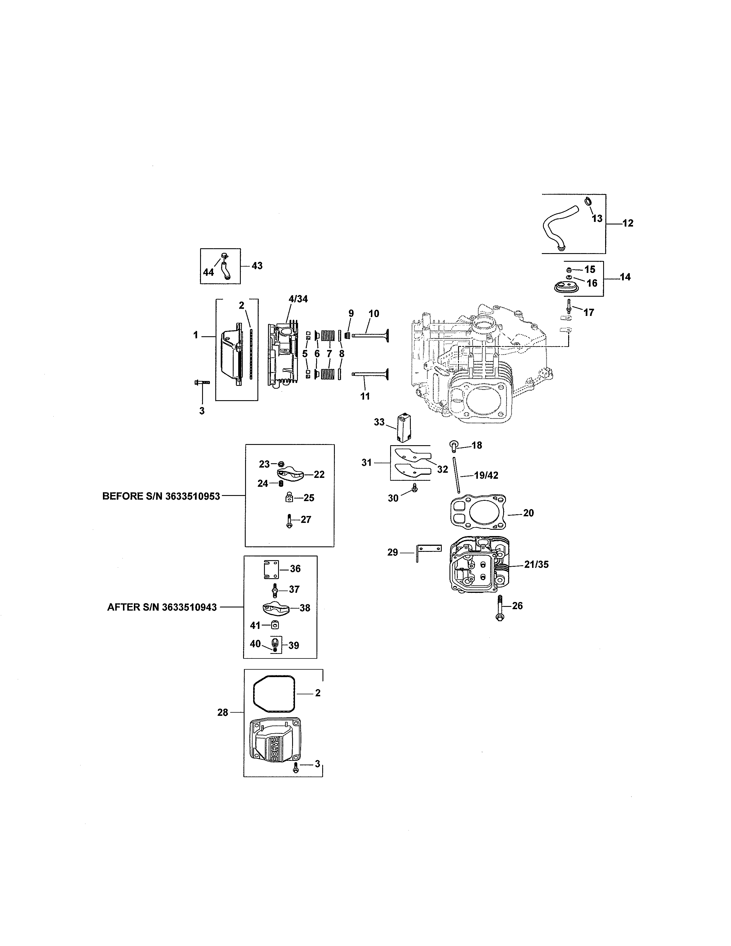 Head/valve/breather
