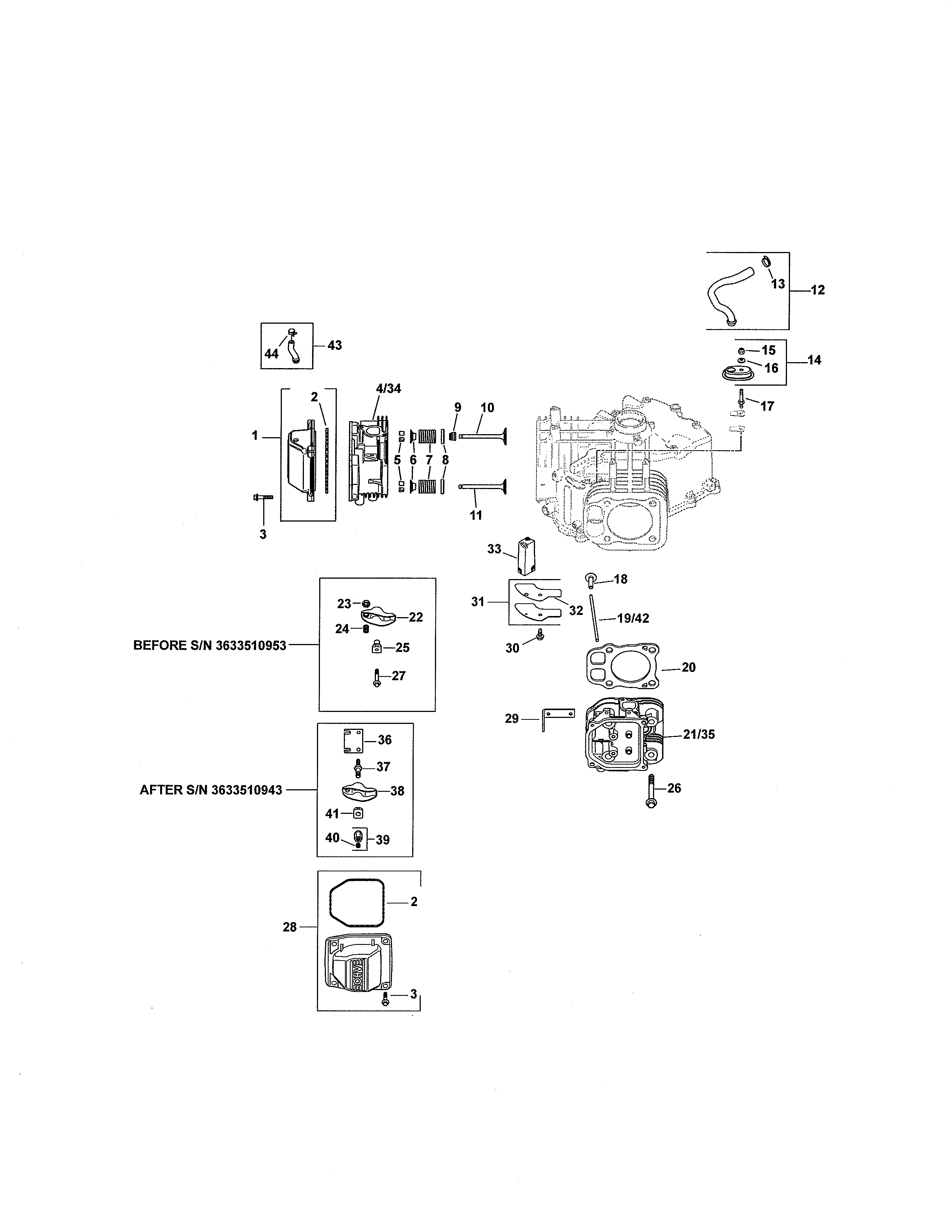 Head/valve/breather