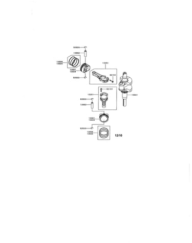 Piston/crankshaft