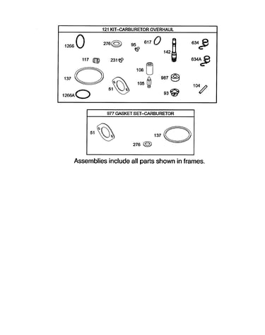 Carburetor overhaul kit