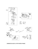 Carburetor/fuel tank/muffler