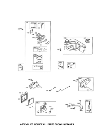 Carburetor/fuel tank/muffler