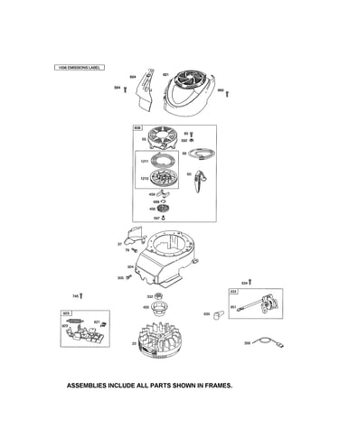 Rewind starter/blower housing