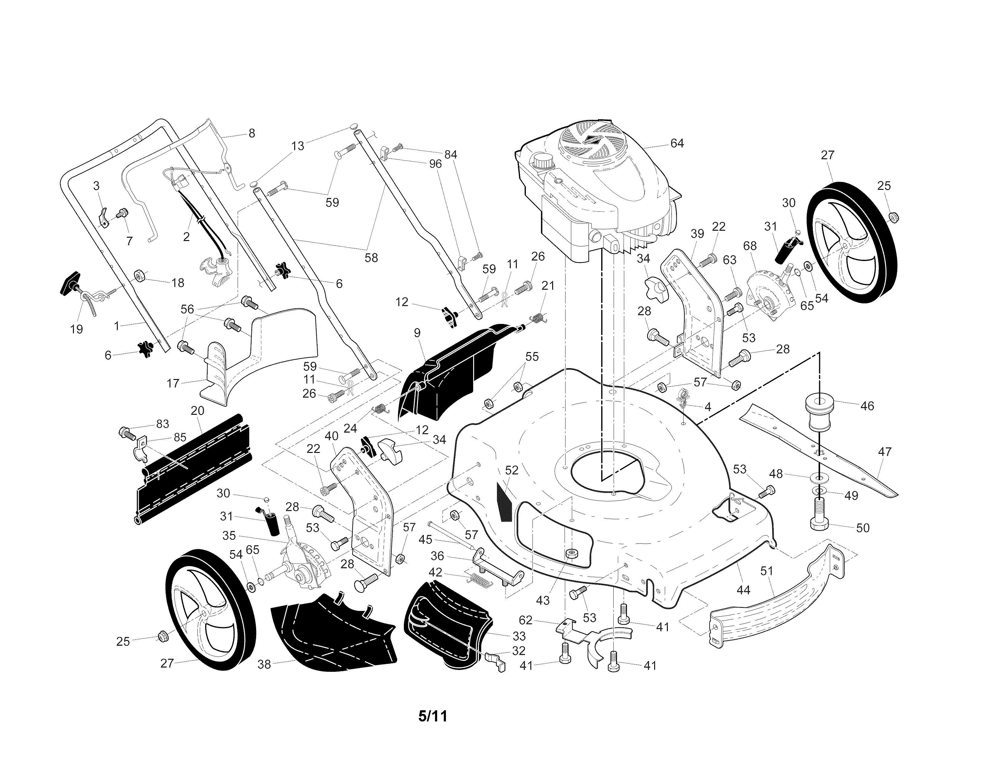 Engine/housing/handle