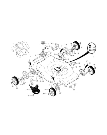 Drive control/gear case/wheels