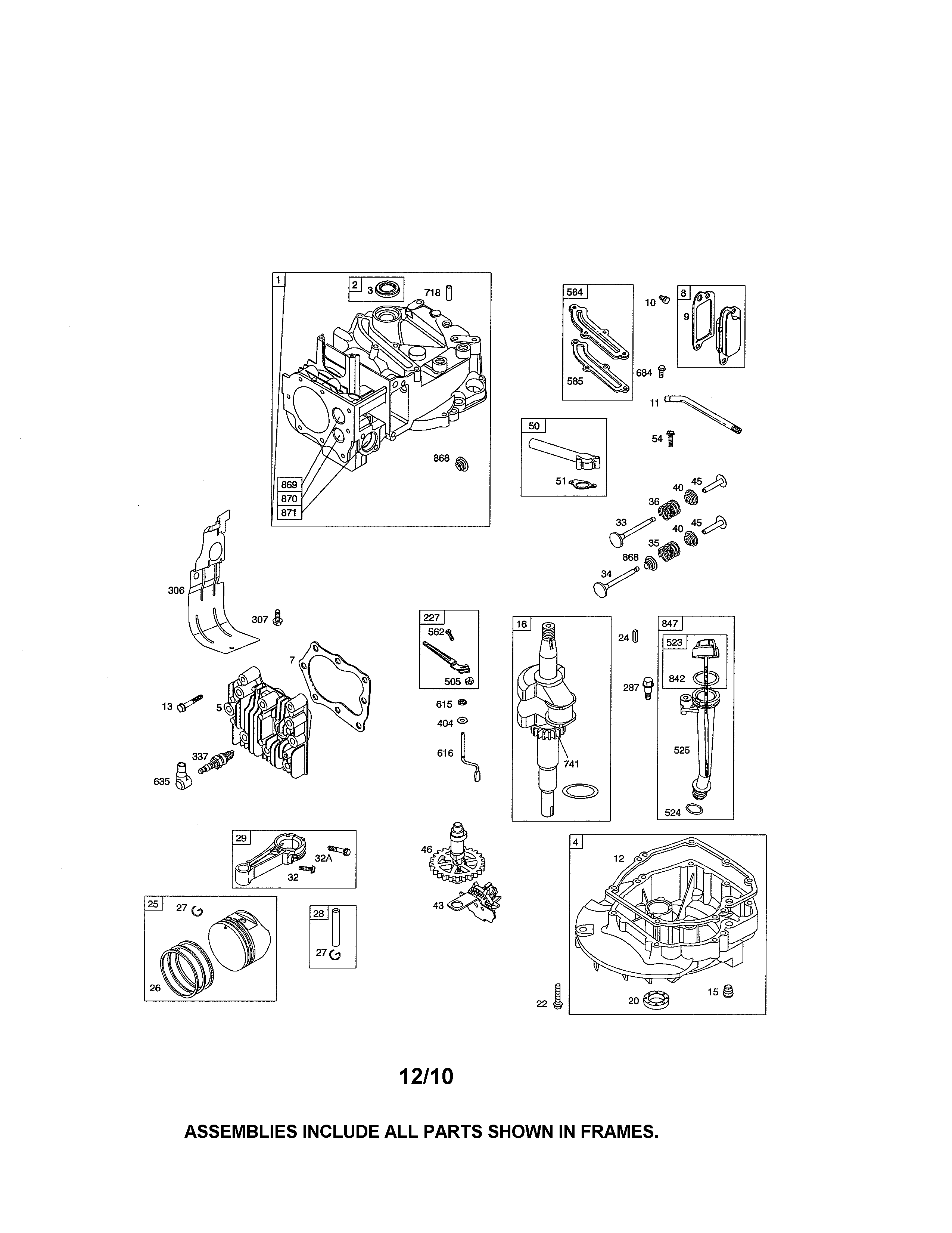 Cylinder/crankshaft/sump