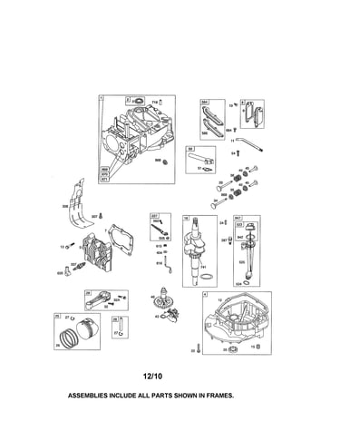 Cylinder/crankshaft/sump