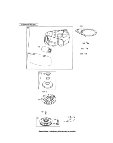 Blower housing/flywheel