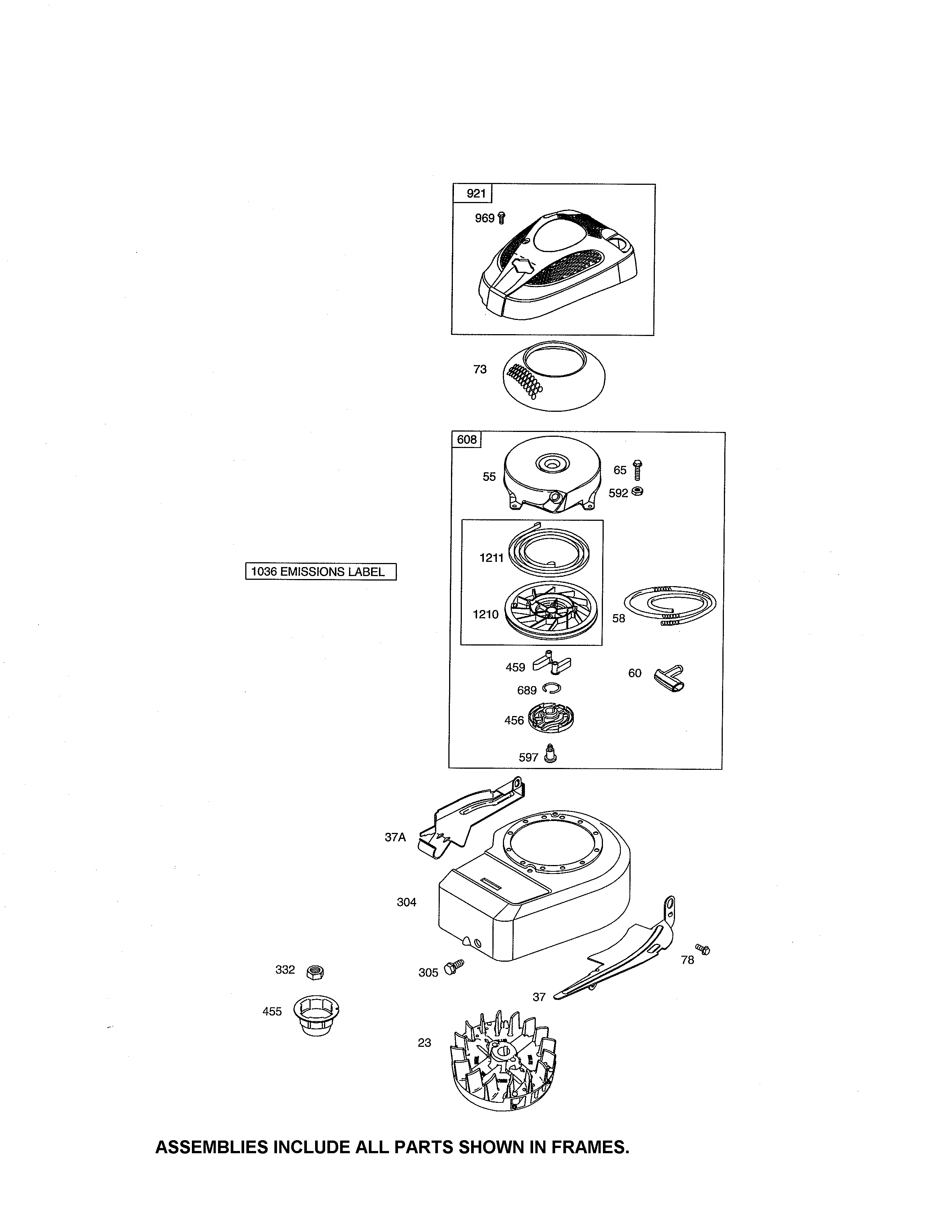 REWIND STARTER/BLOWER HOUSING