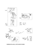 Carburetor/fuel tank/muffler