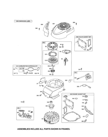 Rewind starter/blower housing