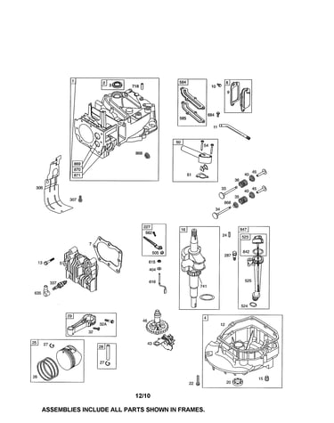 Cylinder/crankshaft/sump