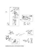 Carburetor/fuel tank/muffler