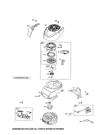 Rewind starter/blower housing