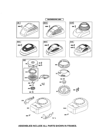 Blower housing/shroud/flywheel