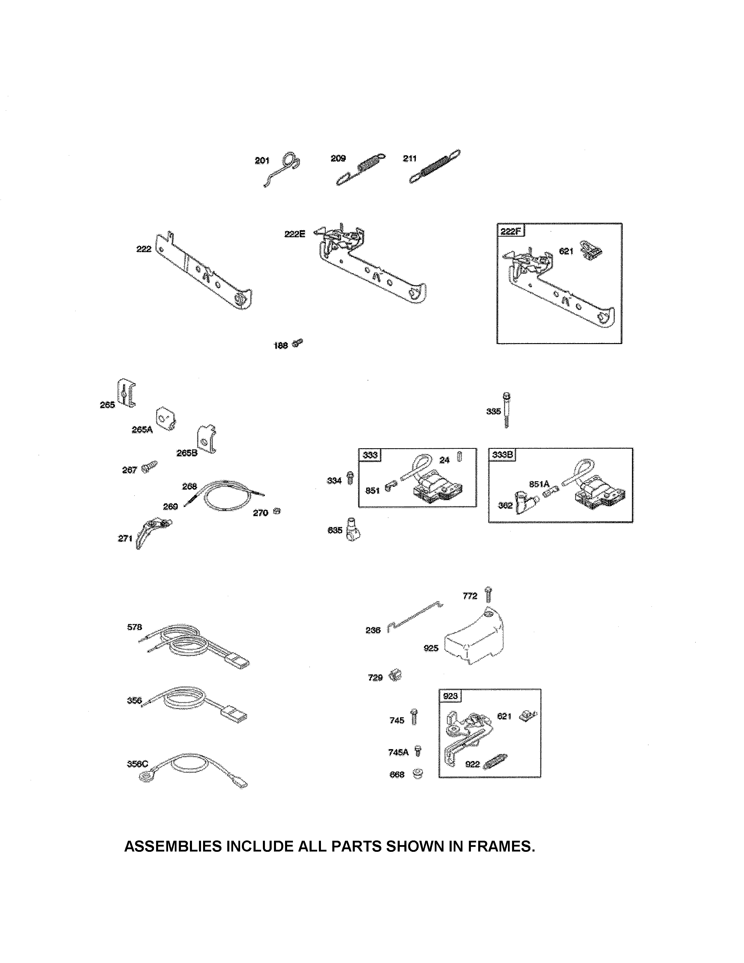 Brake/controls/gov springs/ignition