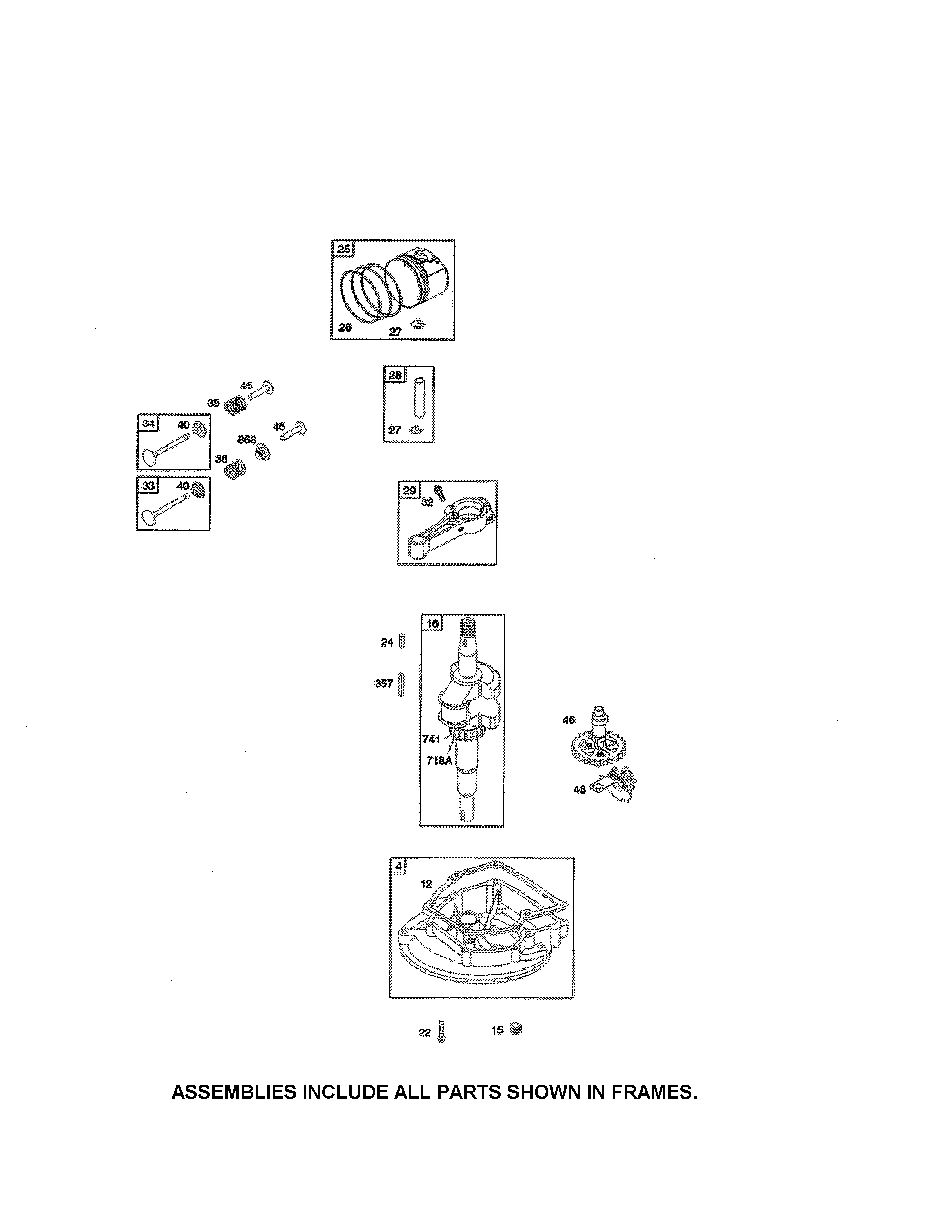 Crankcase/crankshaft/camshaft