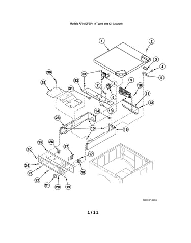 Cabinet top/control panel/controls