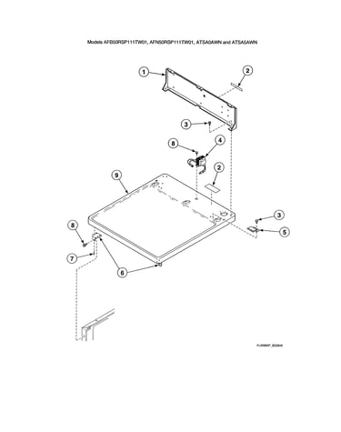 Cabinet top/control hood rear panel
