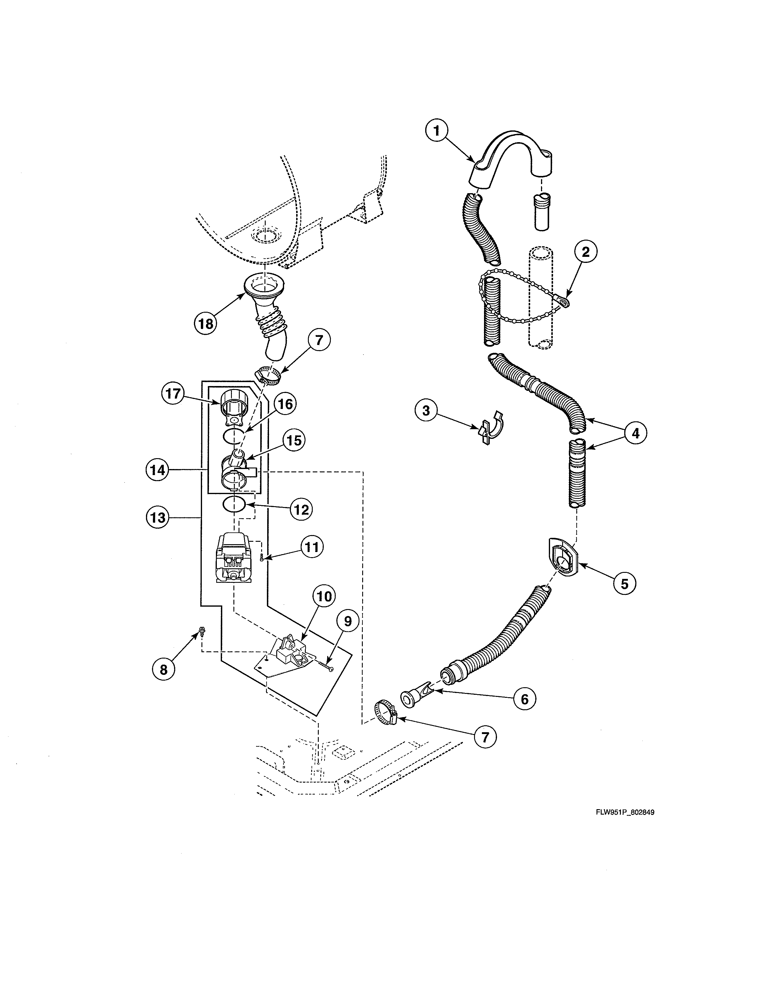 Drain hose/pump