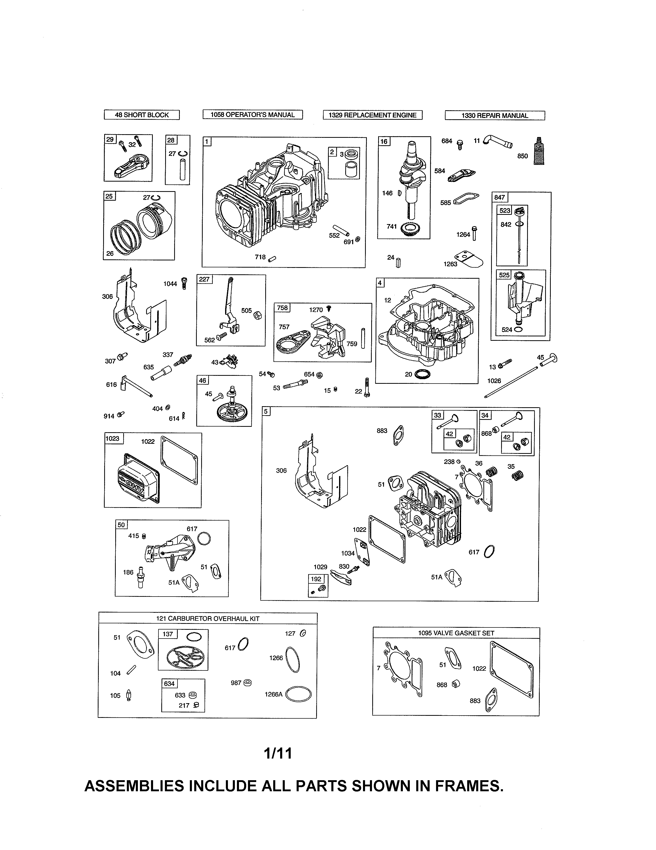 Cylinder/crankshaft/sump