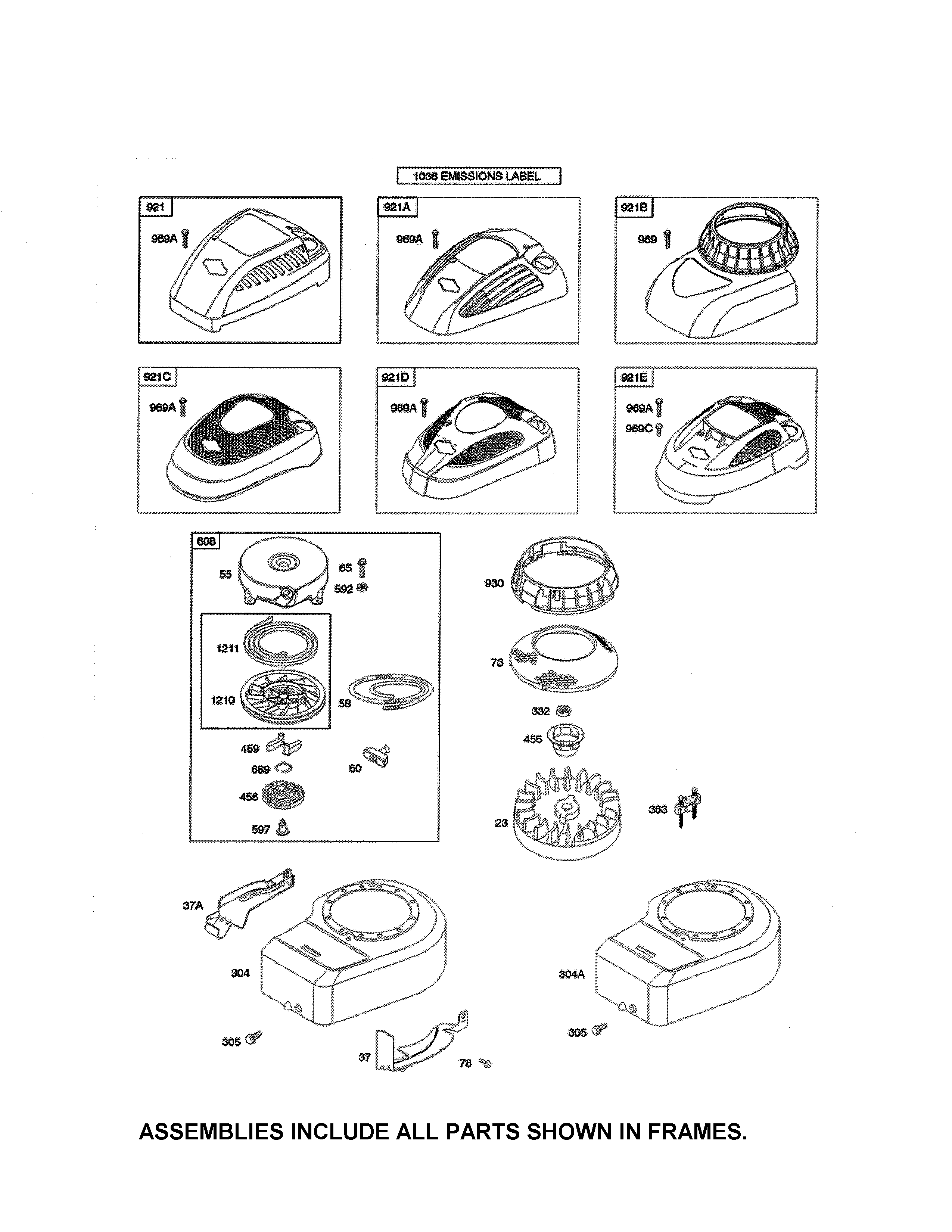 Blower housing/shroud/flywheel