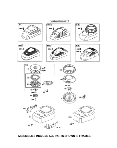 Blower housing/shroud/flywheel
