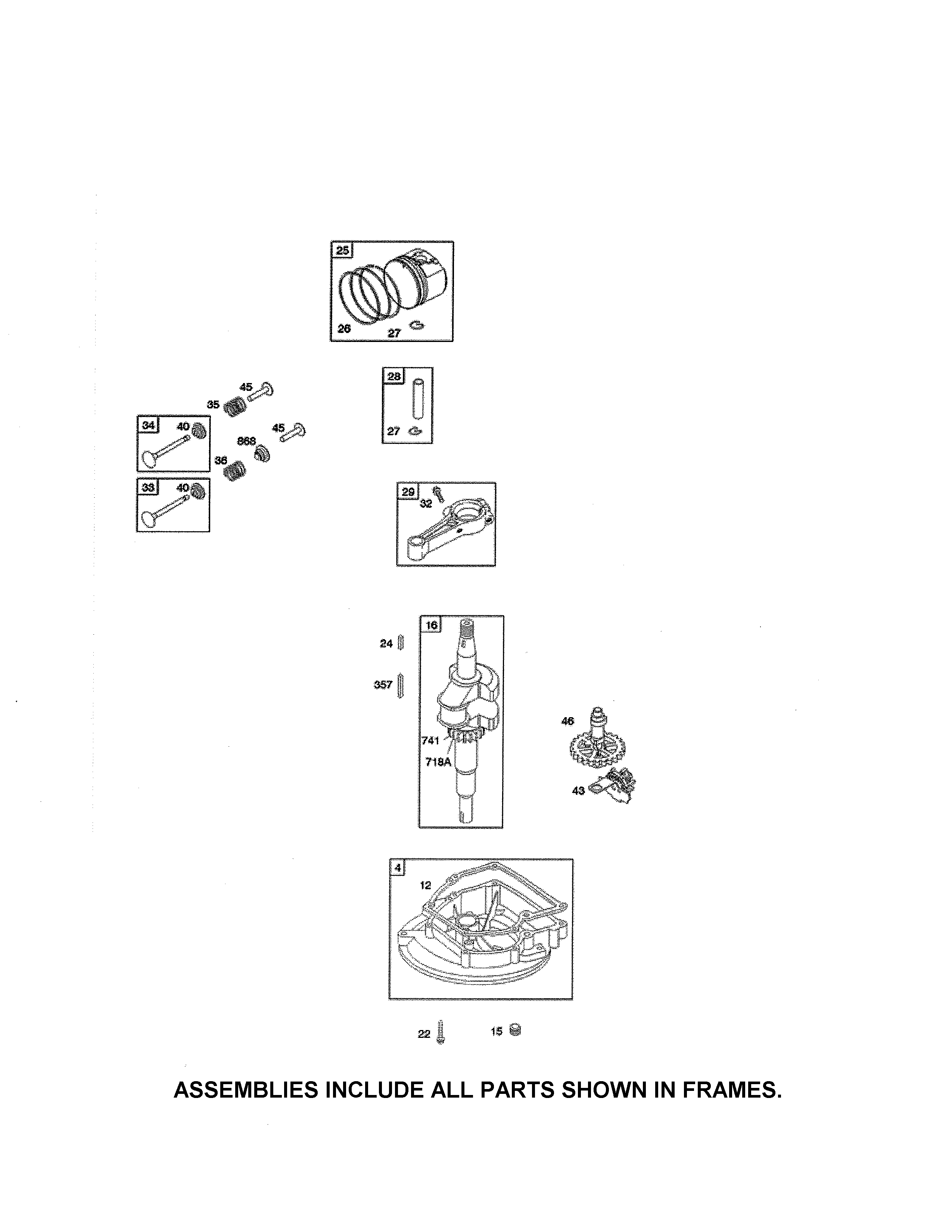 Camshaft/crankcase/crankshaft