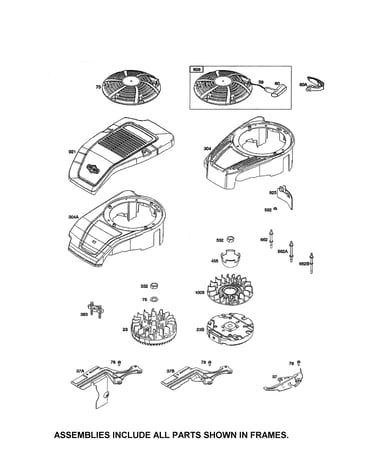 Blower housing/flywheel