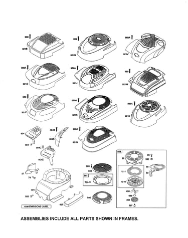 Blower housing/rewind starter