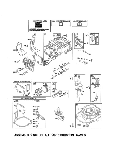 Cylinder/crankshaft/sump