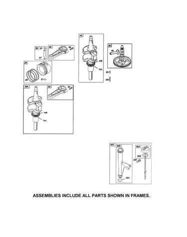 Crankshaft/camshaft/piston