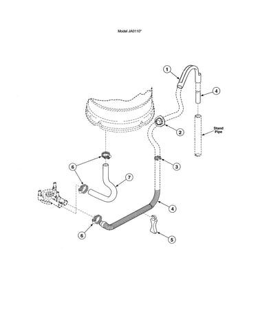 Drain hose/strain relief/sleeve
